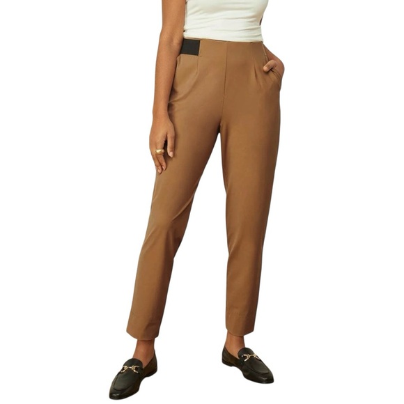 ADAY Turn It Around Pants Camel Tailored Straight Leg Trouser Sz S - Picture 1 of 16